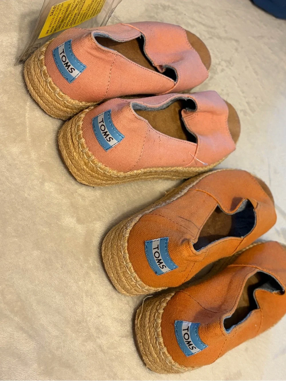 TOMS Orange Espadrille Slip-On Shoes